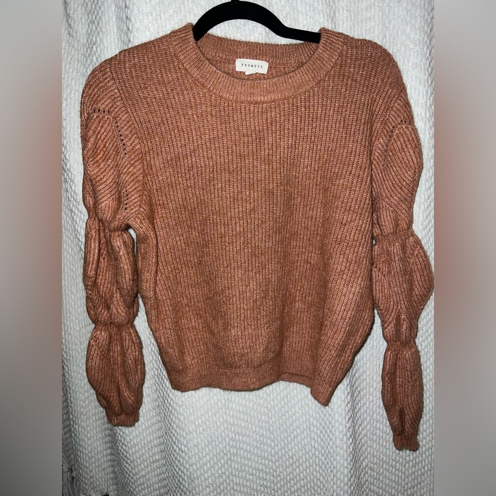 Promesa Women's Tan Crew Neck Sweater